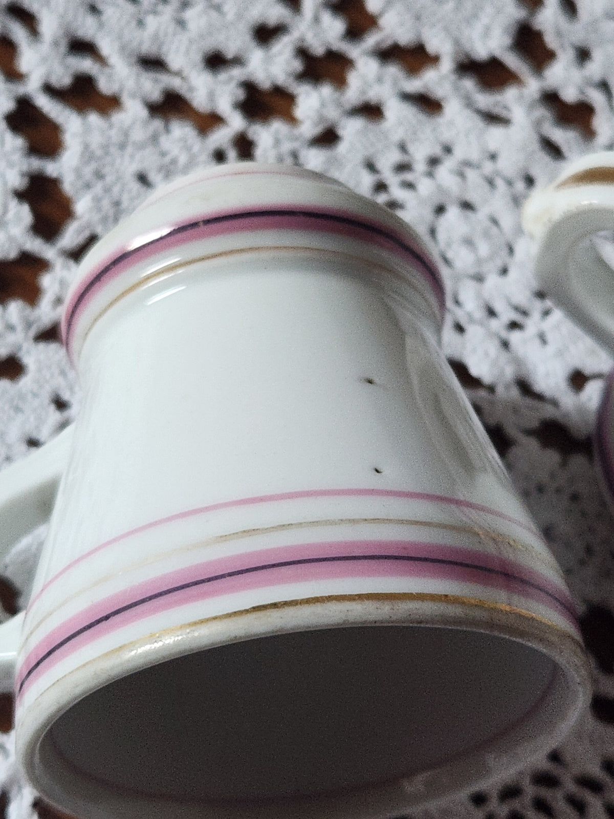 Antique French Brulot Coffee Cups: Heavy Whiteware Demi-Tasse, 1800s Bistroware