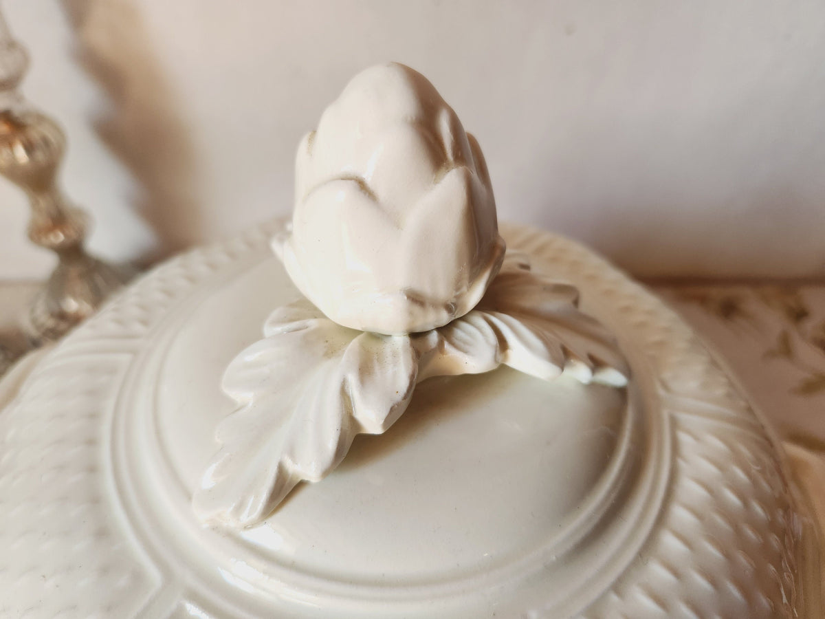 Vintage GIEN French Ironstone Soup Tureen: Pont Aux Choux, Artichoke Lid