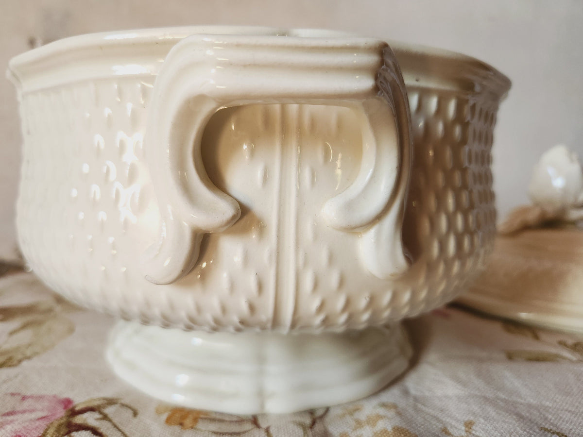 Vintage GIEN French Ironstone Soup Tureen: Pont Aux Choux, Artichoke Lid