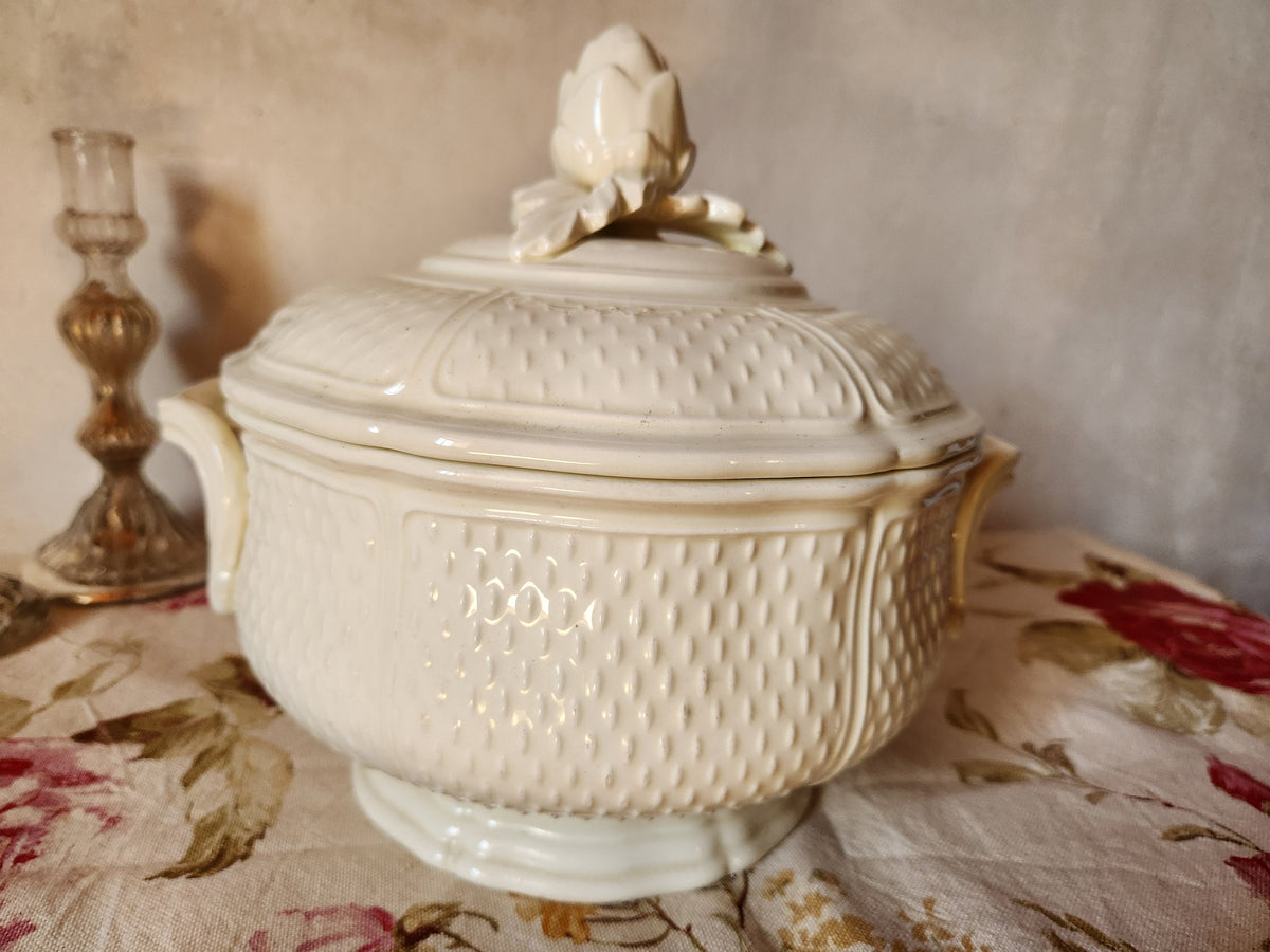 Vintage GIEN French Ironstone Soup Tureen: Pont Aux Choux, Artichoke Lid