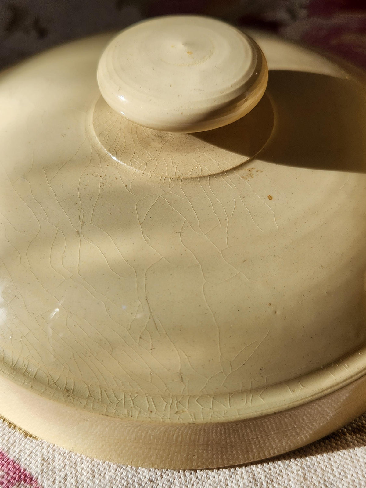 Antique Digoin Ironstone Terrine Pot: French Lidded Bowl, 1870s Kitchenware
