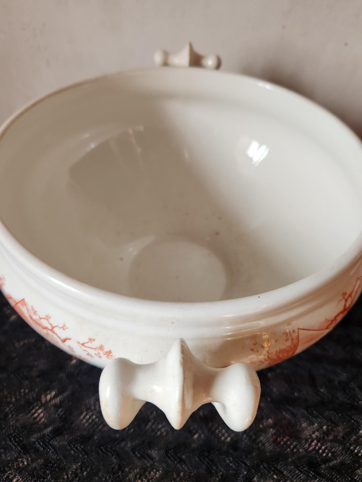 Antique Ironstone Tureen: Petrus Regout Red Marines Series