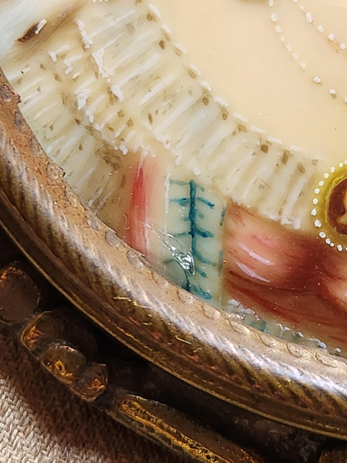 Miniatures françaises anciennes sur porcelaine, signées, XIXe siècle, style Louis XVI