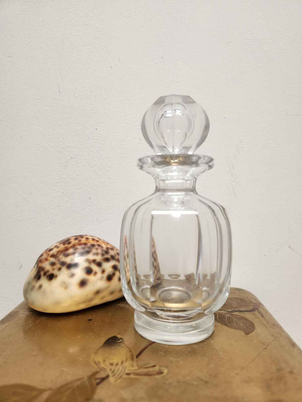 Vintage 3x Baccarat Malmaison Flat Cut Clear Crystal Perfume Bottles With Stoppers