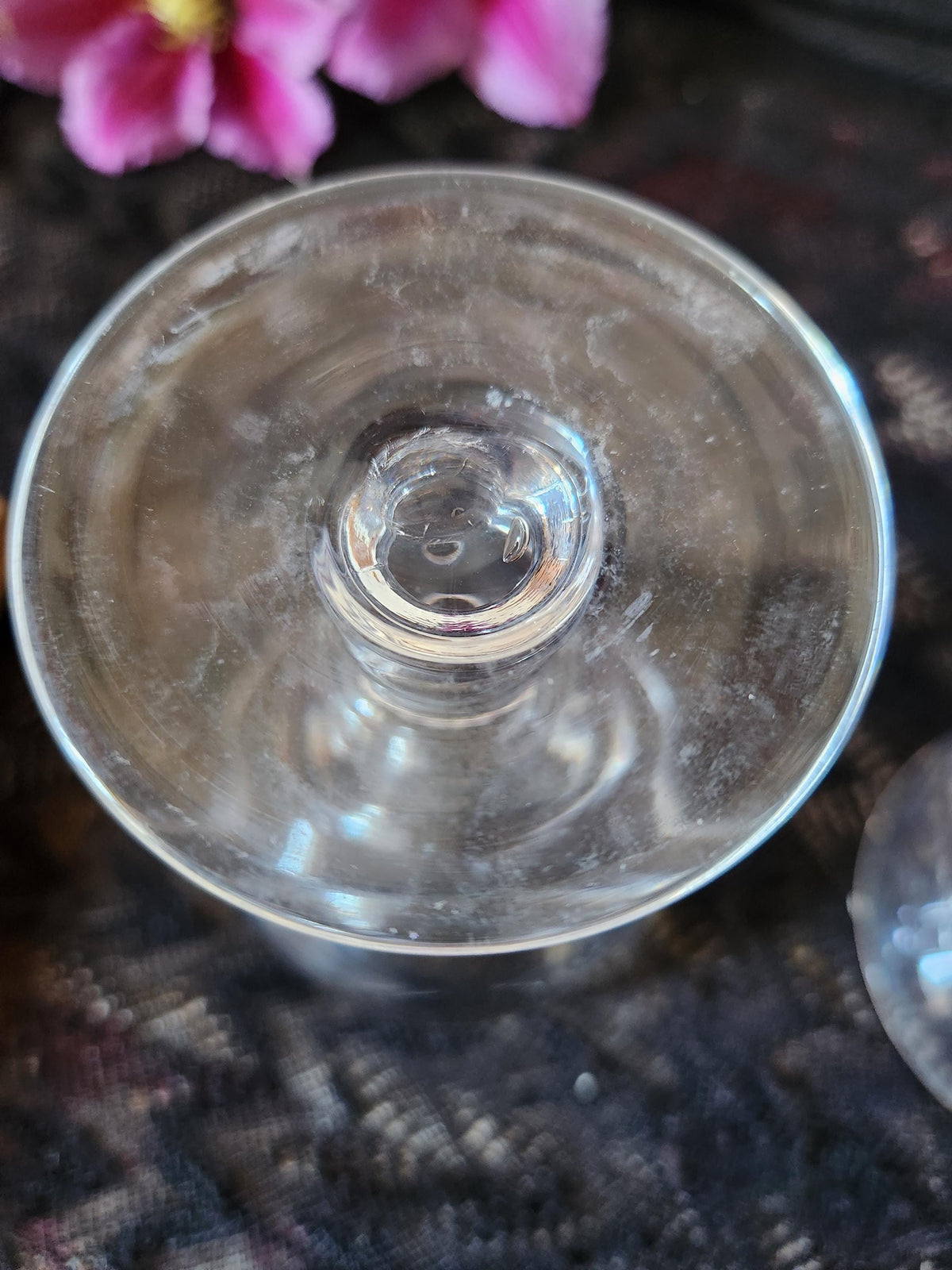 Antique French Pair Of Bistro Bar Glasses With Capacity Illusion