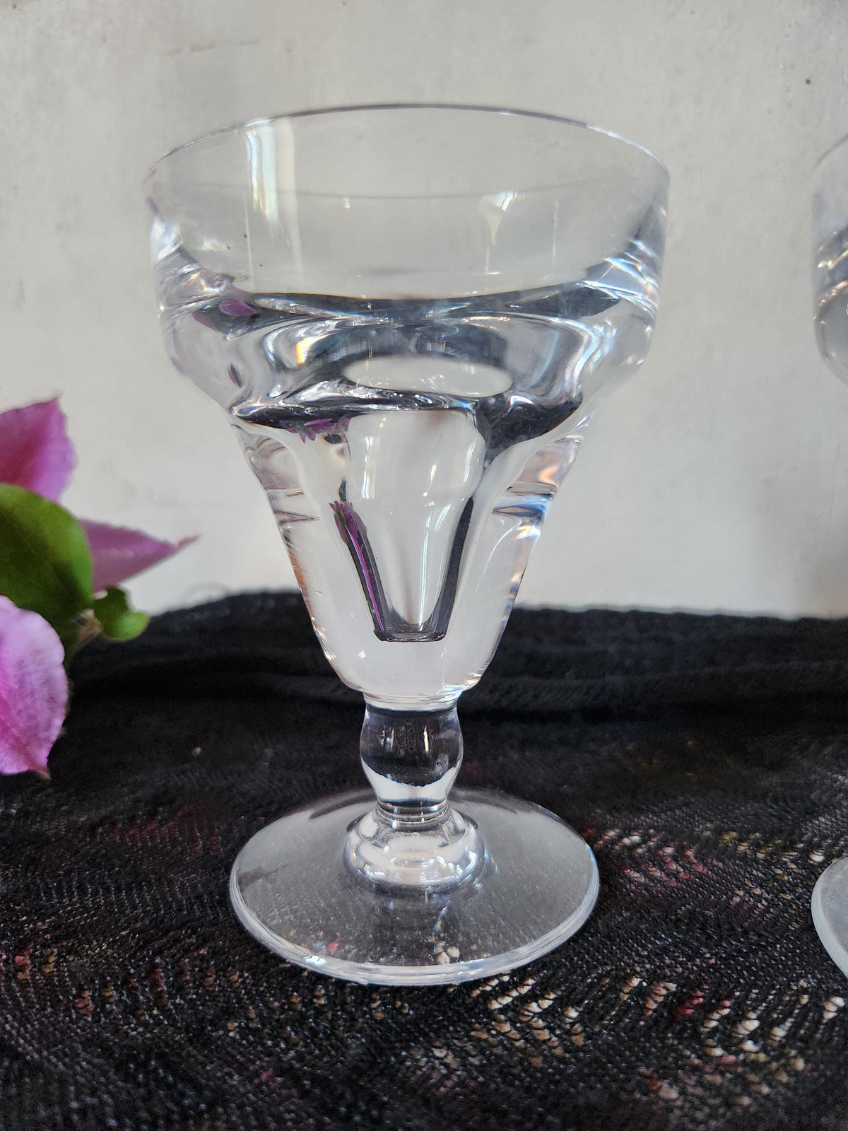 Antique French Pair Of Bistro Bar Glasses With Capacity Illusion