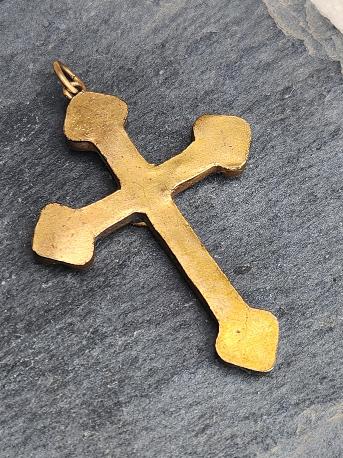 Antique Micro Mosaic Cross: 1800s Italian Floral Religious Jewelry