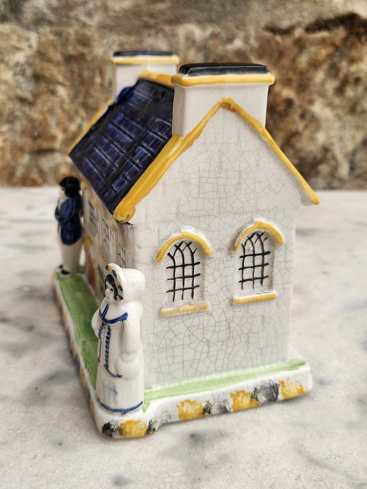 Antique Wesleyan Chapel Money Box Mexborough Pottery Yorkshire Named Helen Nash Windsor Circa 1850s