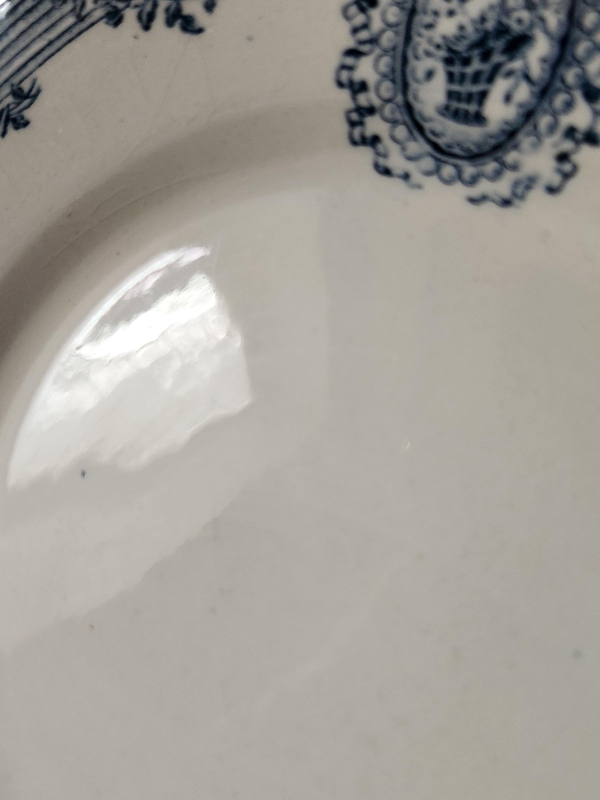 Vintage Salins 19th Century Versailles Series Blue Transferware Small Plate, 21.5cm, Set of 6