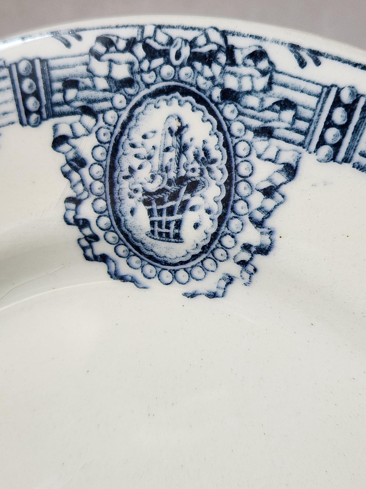 Vintage Salins 19th Century Versailles Series Blue Transferware Small Plate, 21.5cm, Set of 6