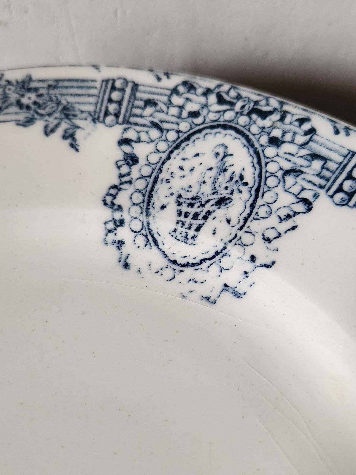 Vintage Salins 19th Century Versailles Series Blue Transferware Small Plate, 21.5cm, Set of 6