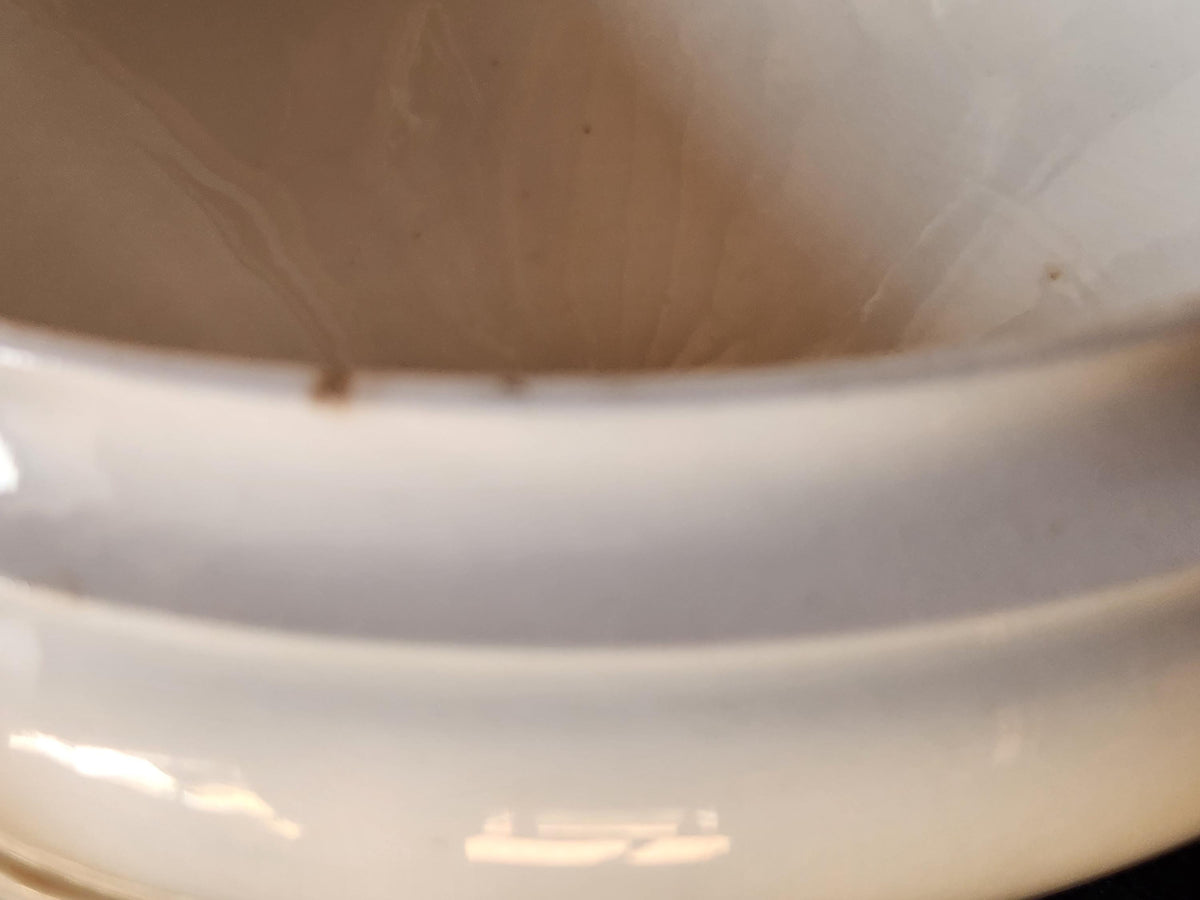 Antique Lunéville Ironstone Soup Tureen, 1875 French Terre de Fer Tea Stained