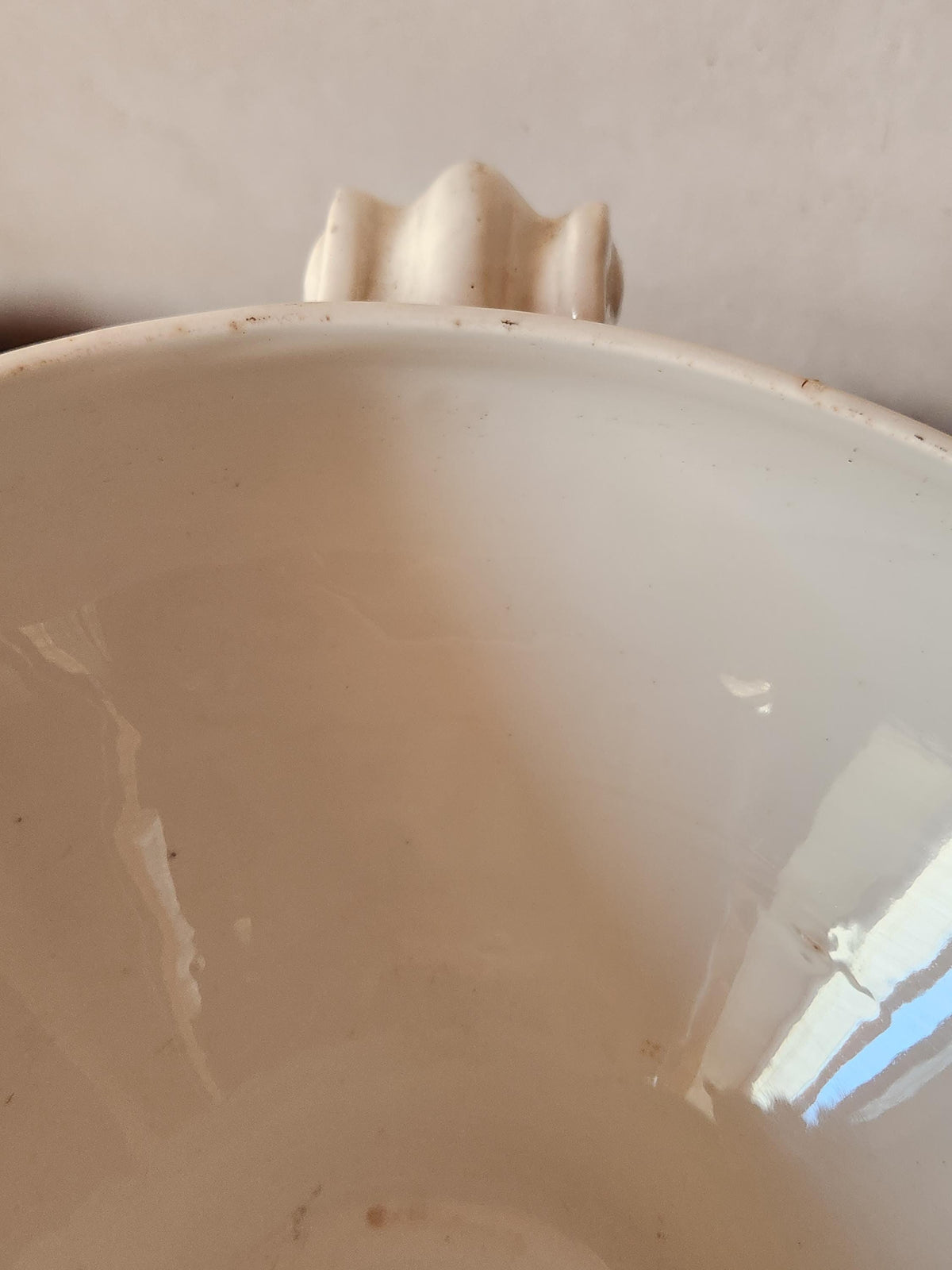 Antique Lunéville Ironstone Soup Tureen, 1875 French Terre de Fer Tea Stained