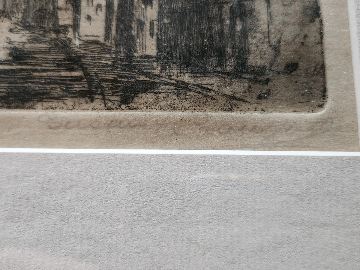 Antique Susan Fletcher Crawford Edinburgh Etching Atmospheric Wall Art