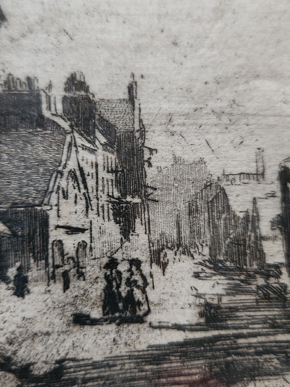 Antique Susan Fletcher Crawford Edinburgh Etching Atmospheric Wall Art