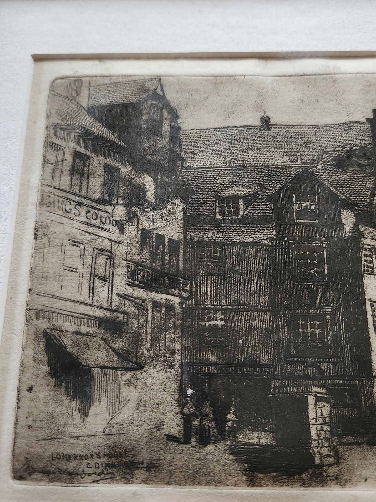 Antique Susan Fletcher Crawford Edinburgh Etching Atmospheric Wall Art