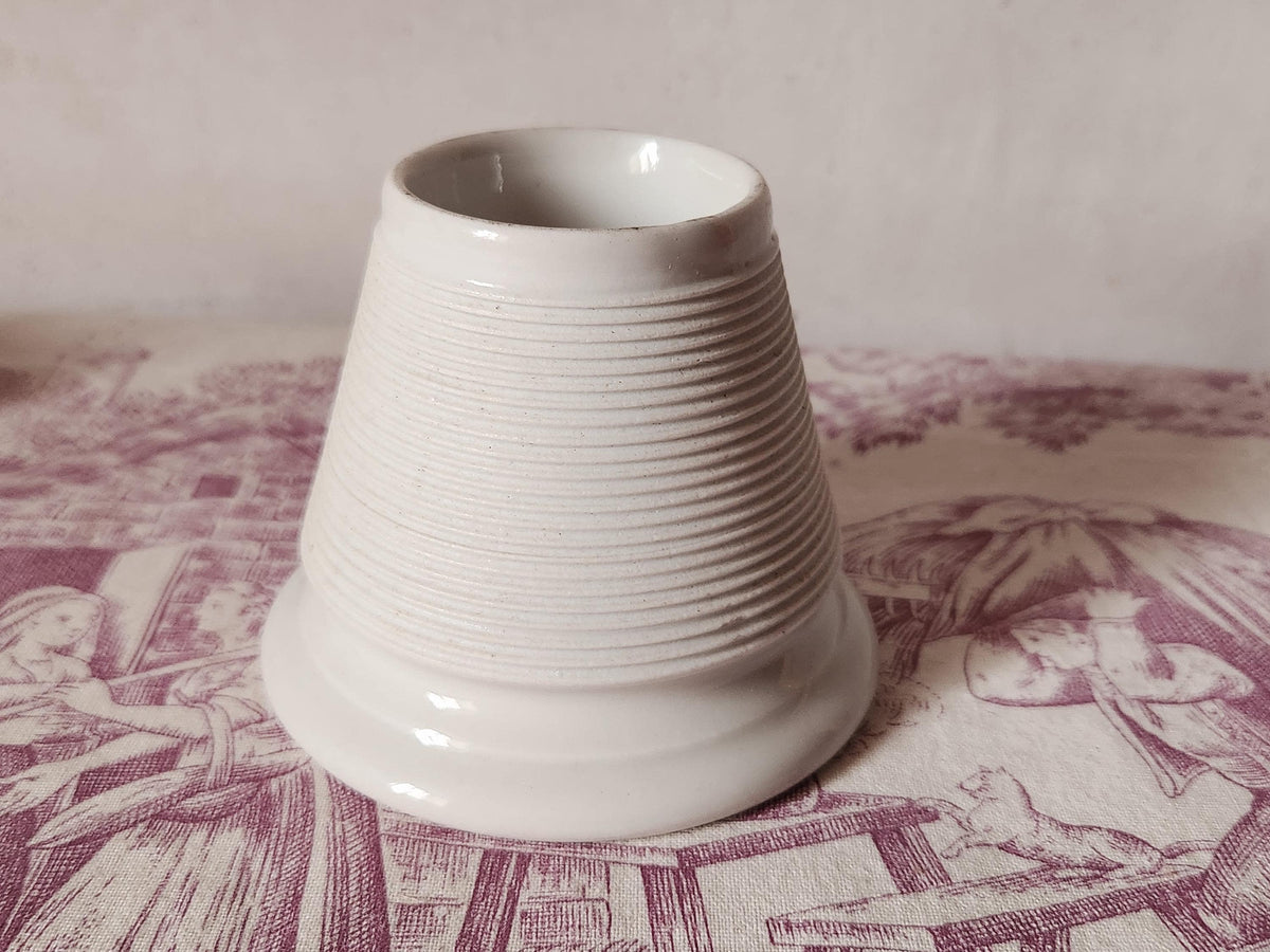 Antique French White Glazed Porcelain Pyrogene Match Striker Pot