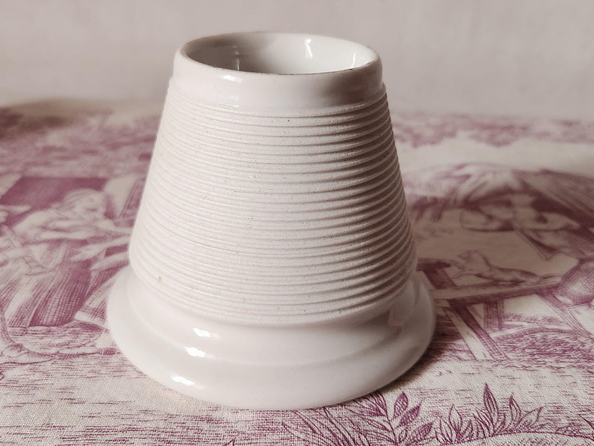 Antique French White Glazed Porcelain Pyrogene Match Striker Pot