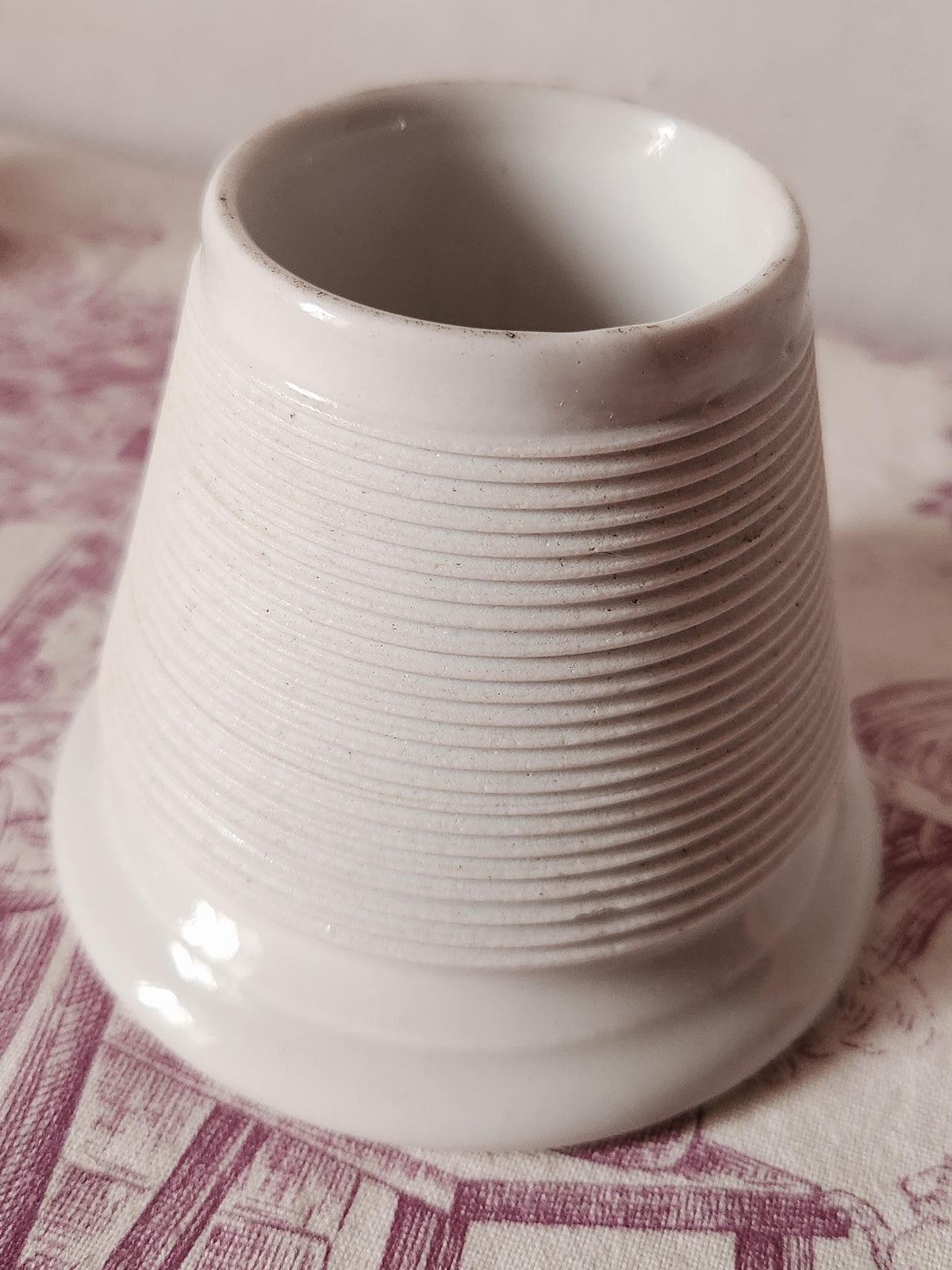 Antique French White Glazed Porcelain Pyrogene Match Striker Pot