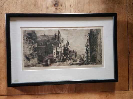 Antique Susan Fletcher Crawford Edinburgh Etching Atmospheric Wall Art