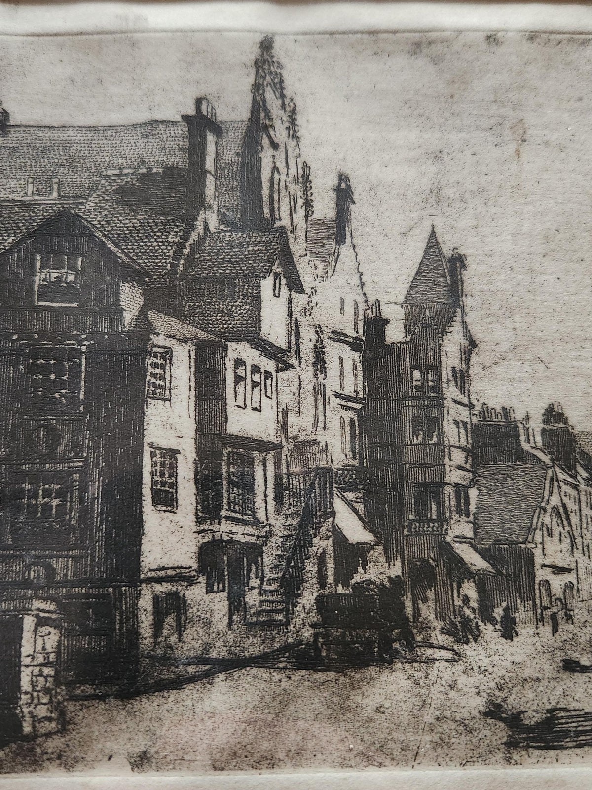 Antique Susan Fletcher Crawford Edinburgh Etching Atmospheric Wall Art
