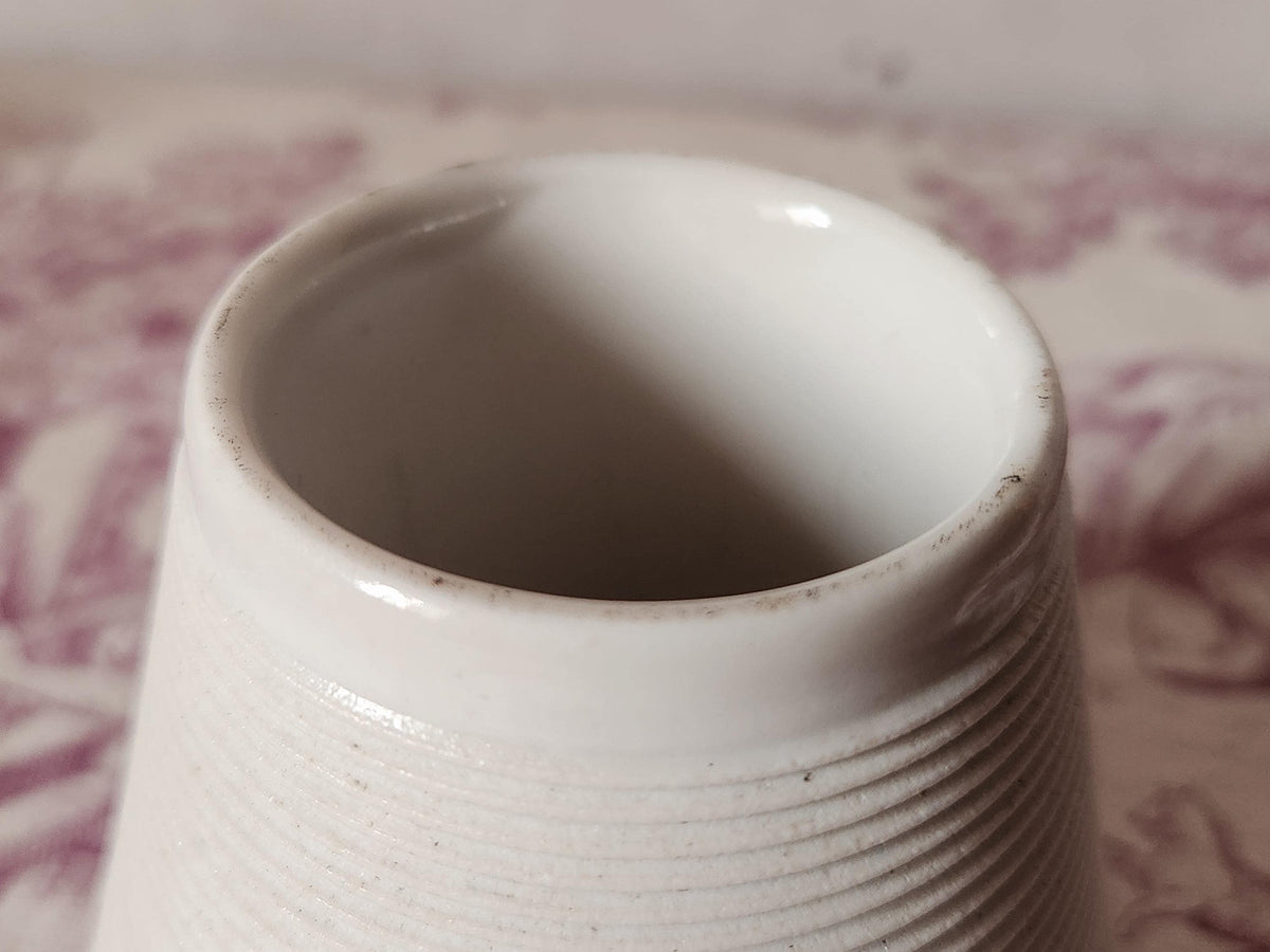 Antique French White Glazed Porcelain Pyrogene Match Striker Pot