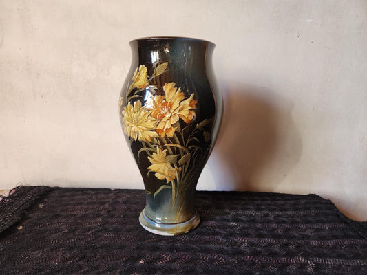 Antique French Impressionist Ceramic Vase Signed A. Vincent - Choisy le Roi