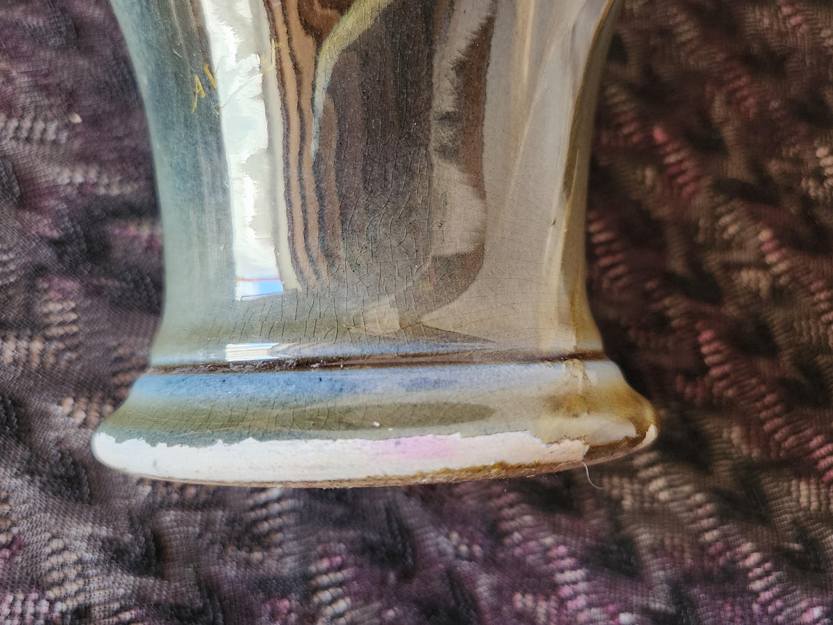 Antique French Impressionist Ceramic Vase Signed A. Vincent - Choisy le Roi