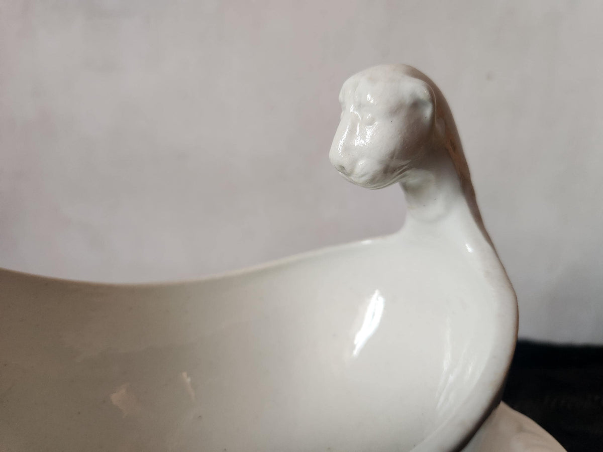 Antique Jules Vieillard Bordeaux Ironstone Sauce Boat