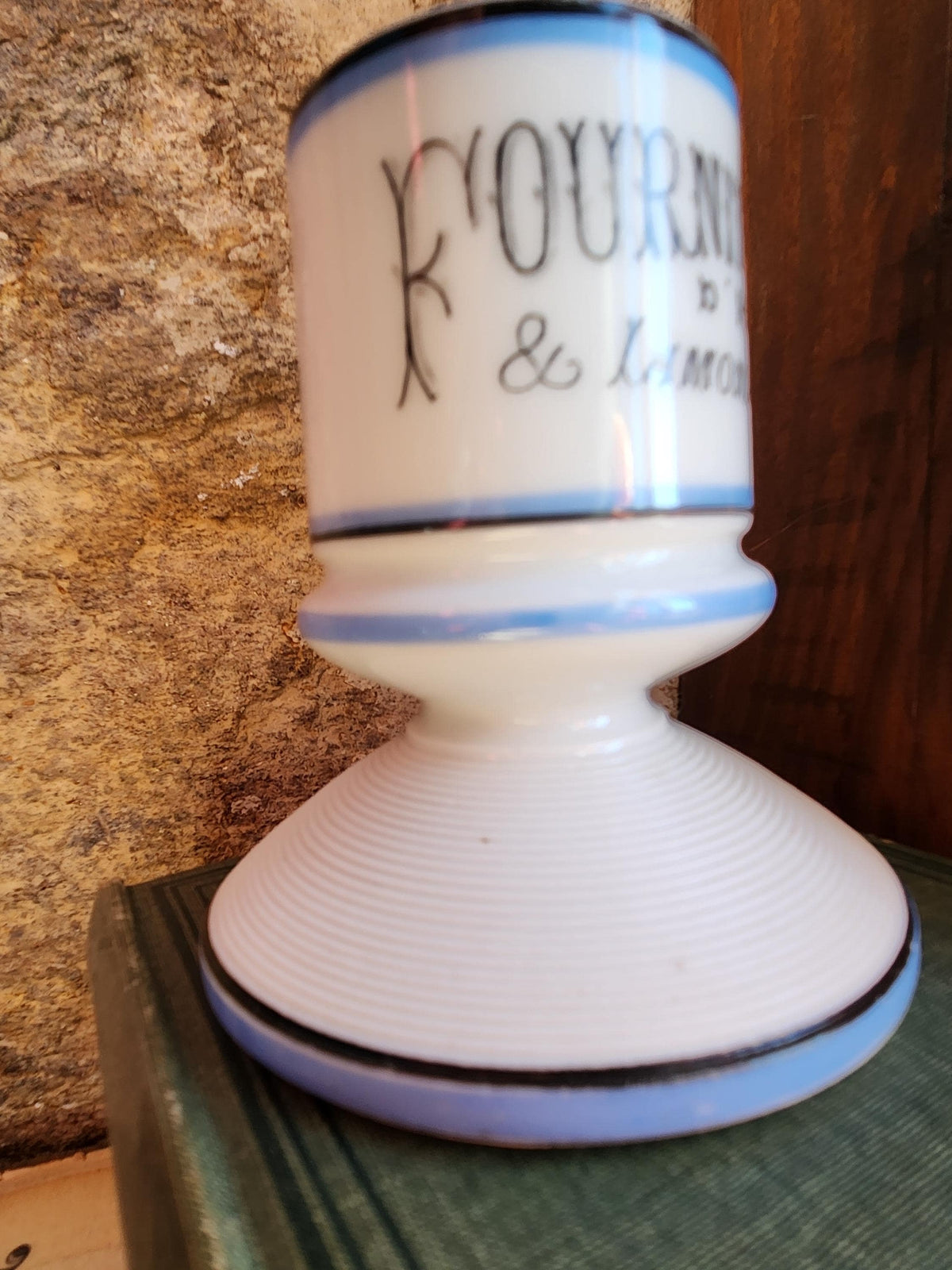 Rare Vintage French Porcelain Castagne & J.Charlionais Toulouse Pyrogene Match Striker Pot, Match Lighter.