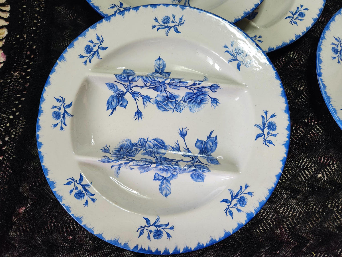 Vintage 5x French Faience Asparagus Plates