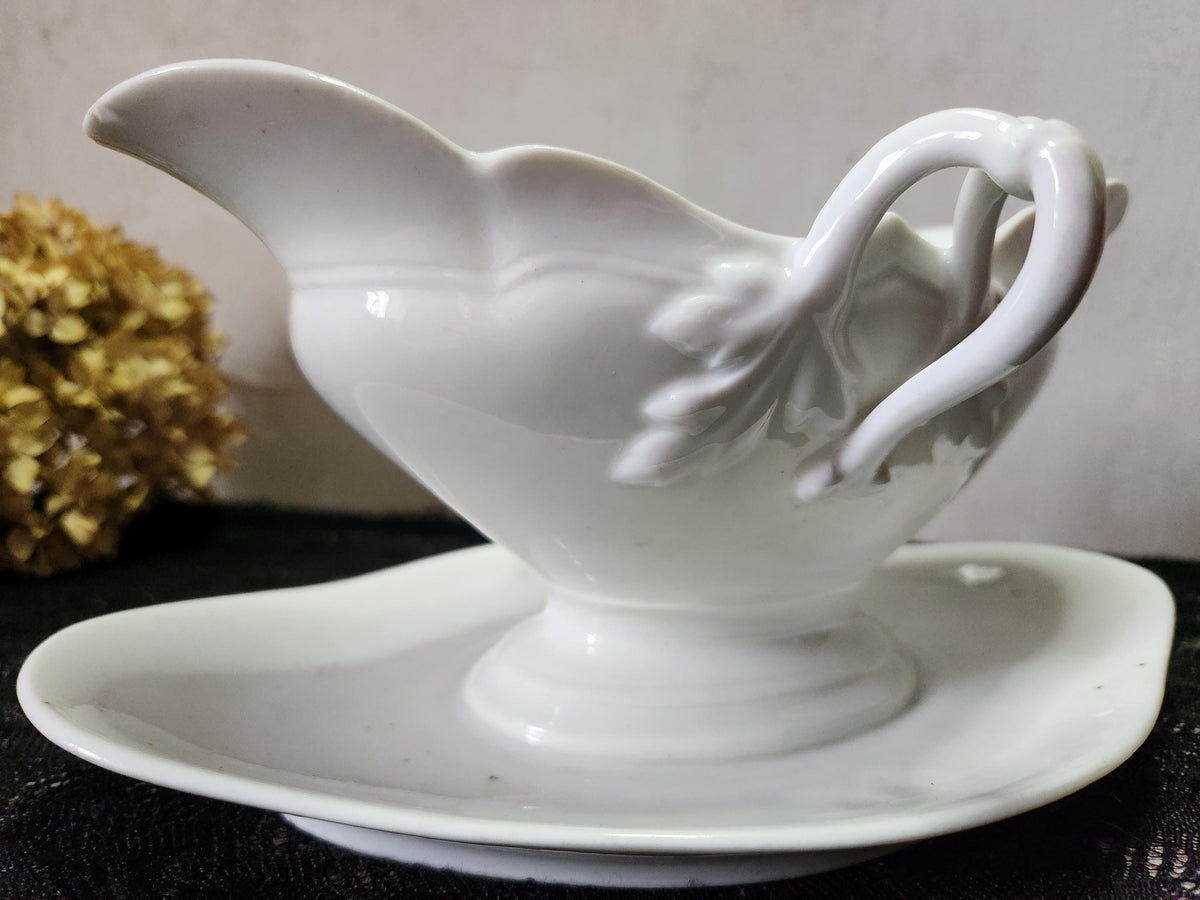 Antique Leon Sazerat Limoges Porcelain Sauce Boat