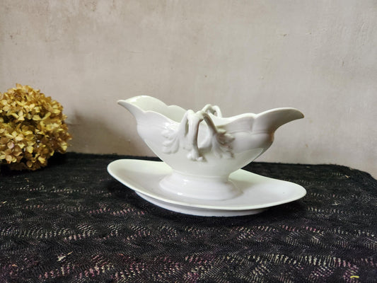 Antique Leon Sazerat Limoges Porcelain Sauce Boat