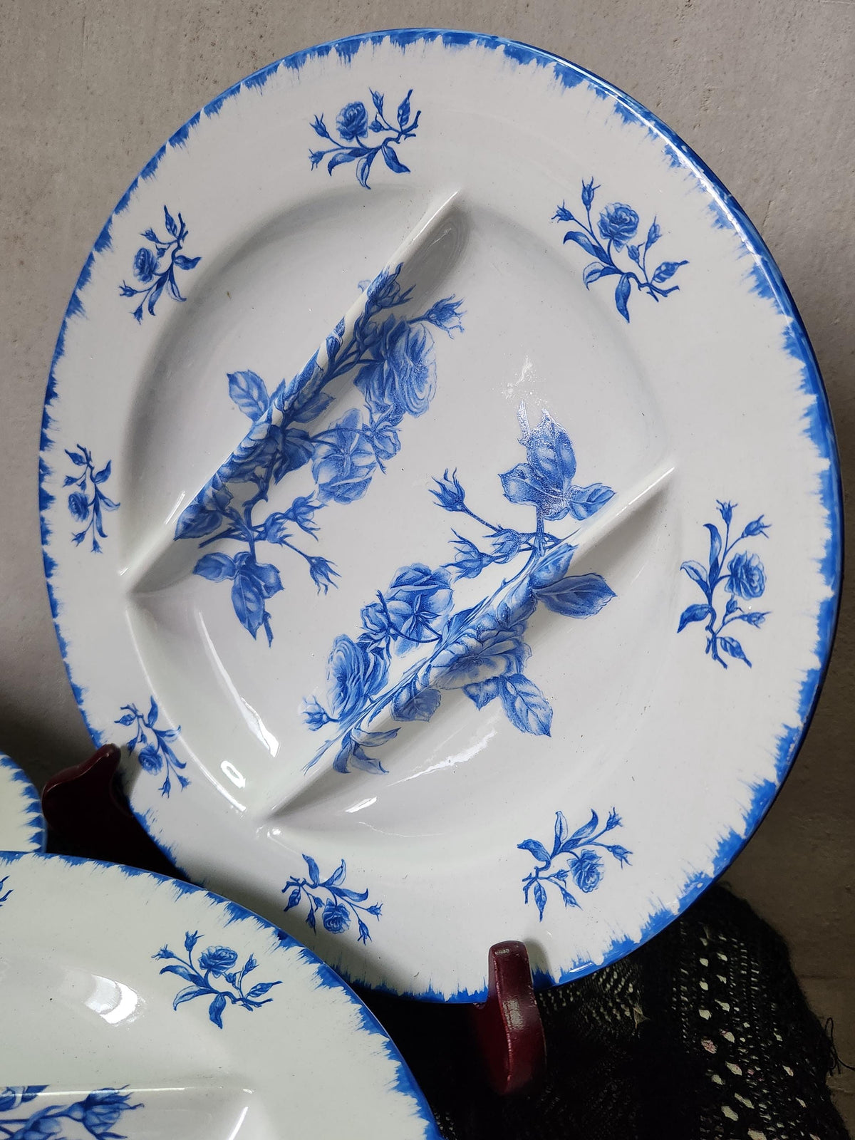 Vintage 5x French Faience Asparagus Plates