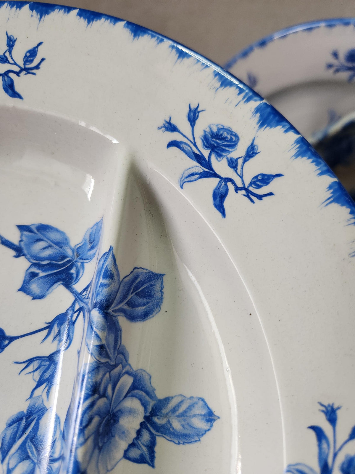 Vintage 5x French Faience Asparagus Plates