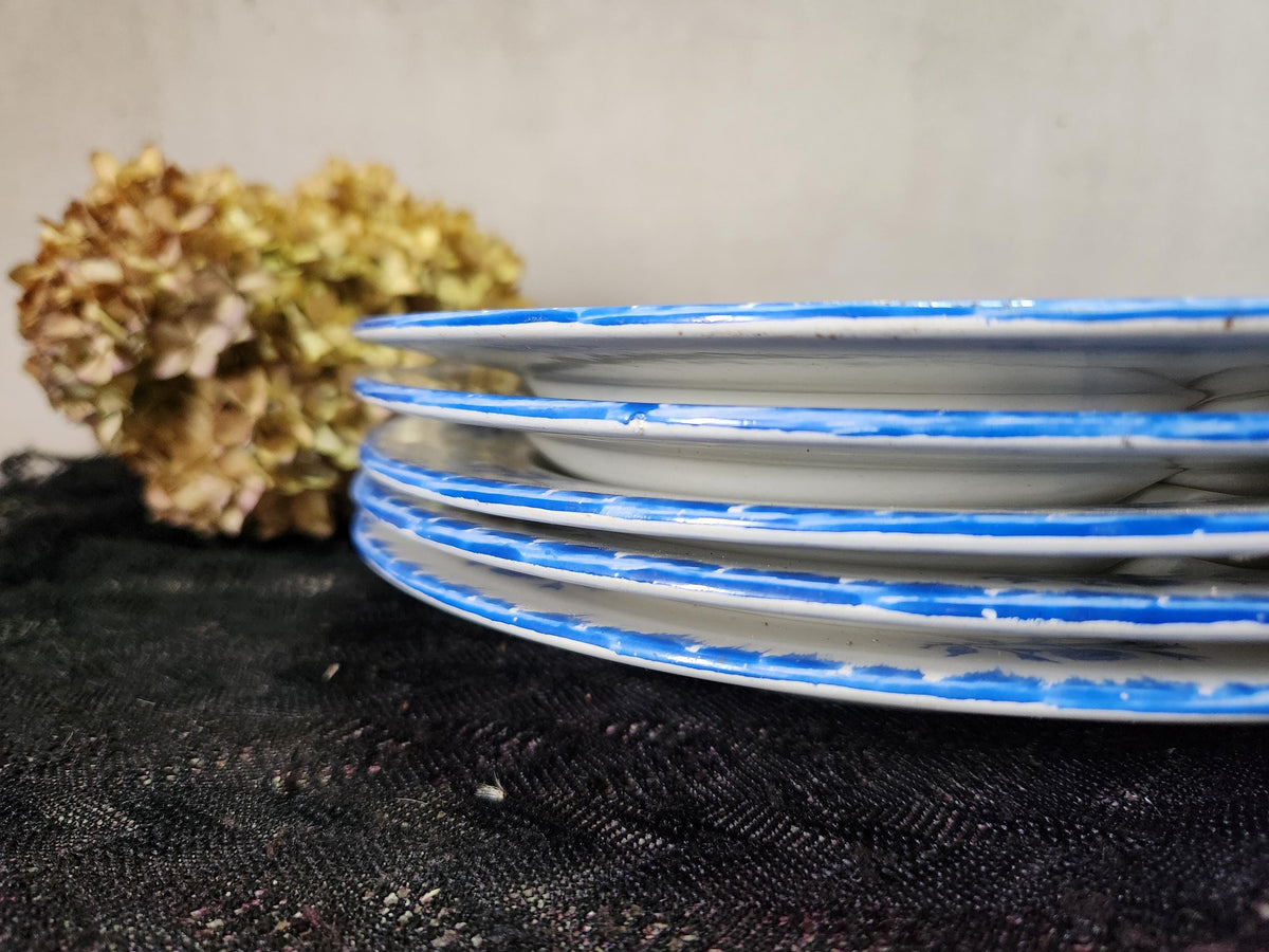 Vintage 5x French Faience Asparagus Plates
