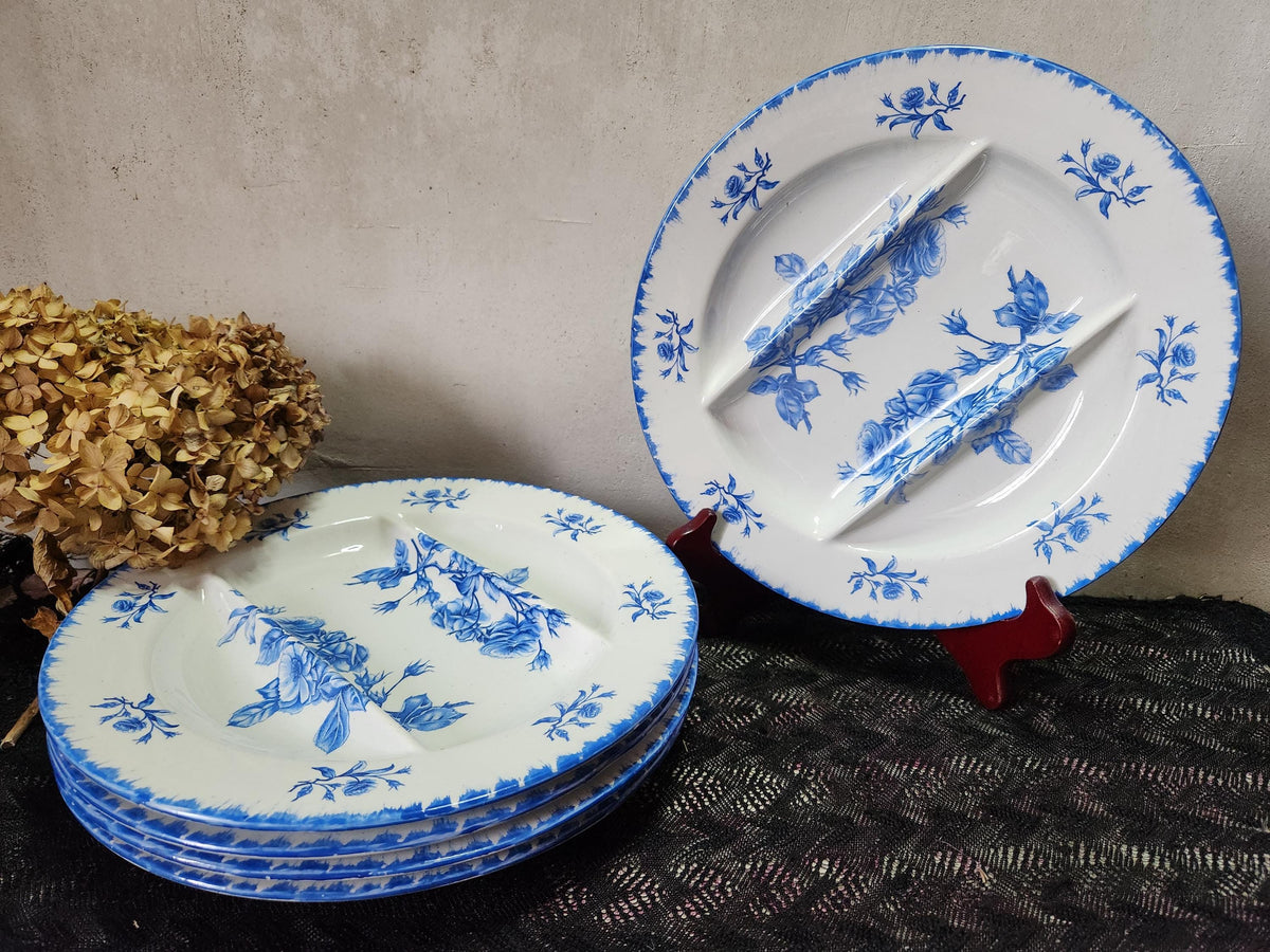 Vintage 5x French Faience Asparagus Plates
