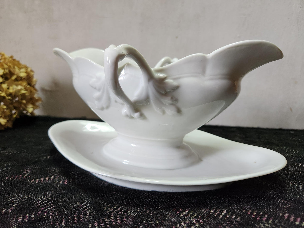 Antique Leon Sazerat Limoges Porcelain Sauce Boat