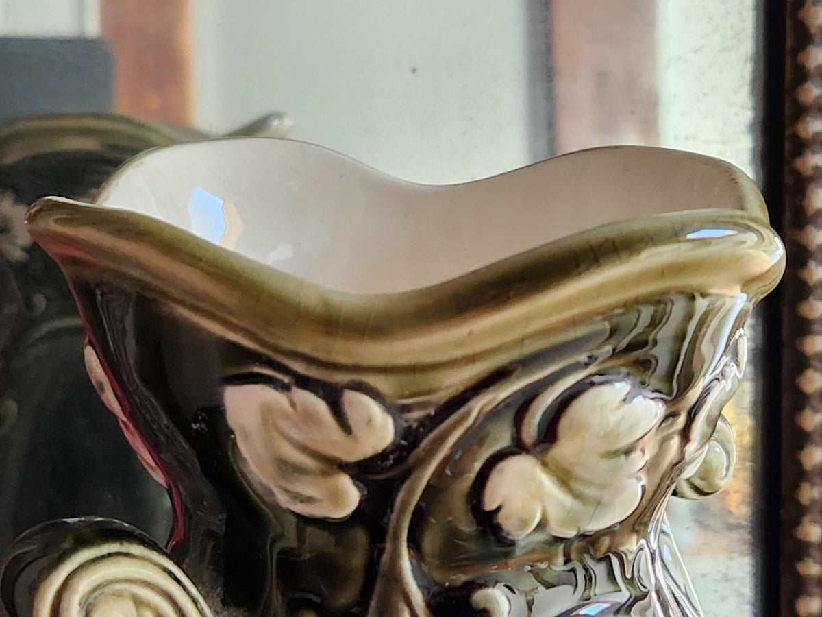 Antique French Antoine Gustave De Bruyn Fives Lille Art Nouveau Barbotine Vase