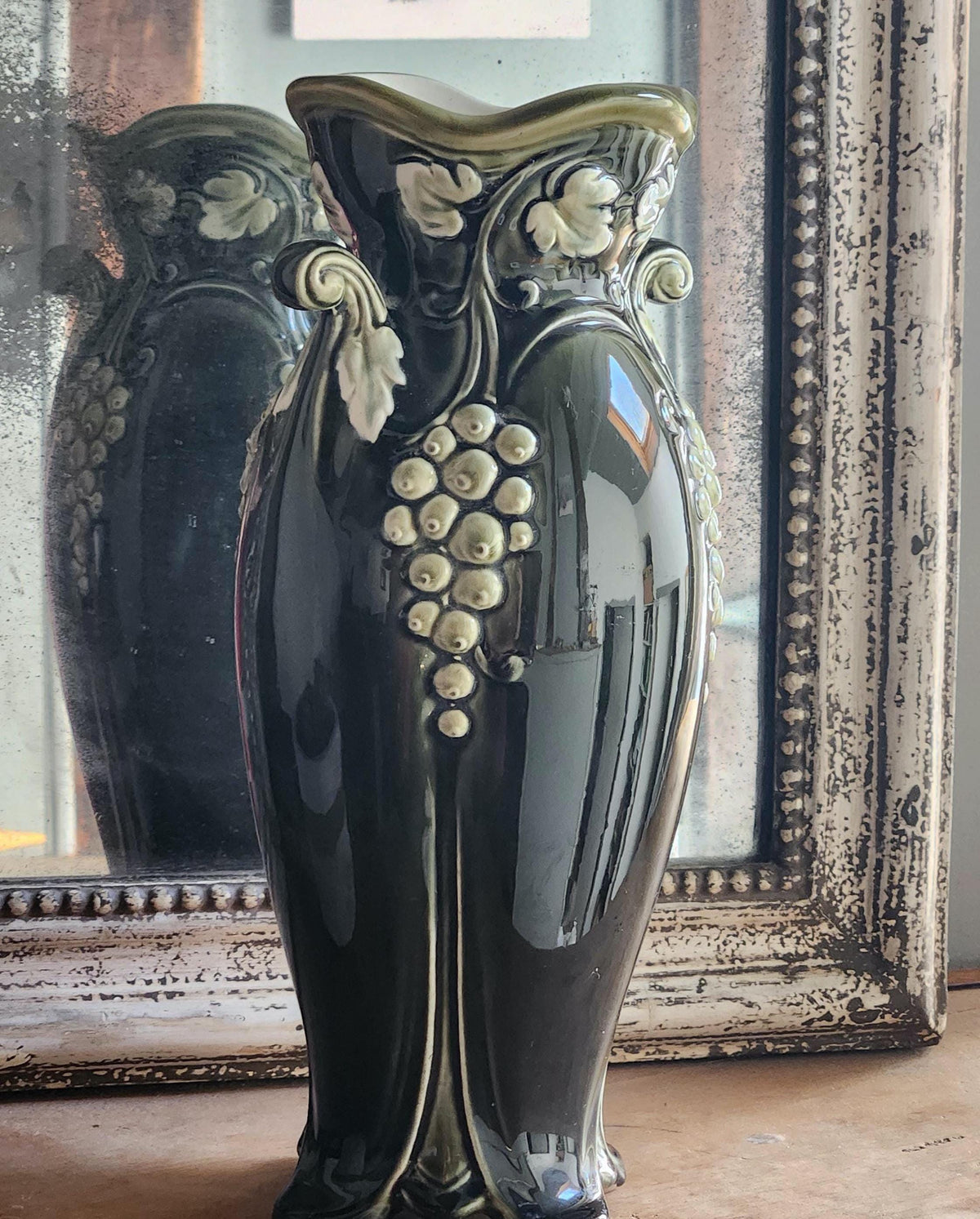 Antique French Antoine Gustave De Bruyn Fives Lille Art Nouveau Barbotine Vase