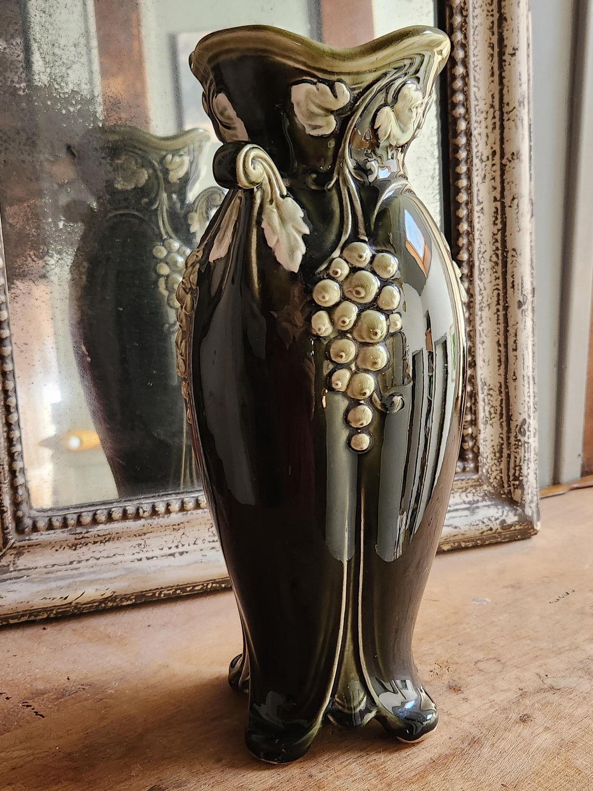 Antique French Antoine Gustave De Bruyn Fives Lille Art Nouveau Barbotine Vase