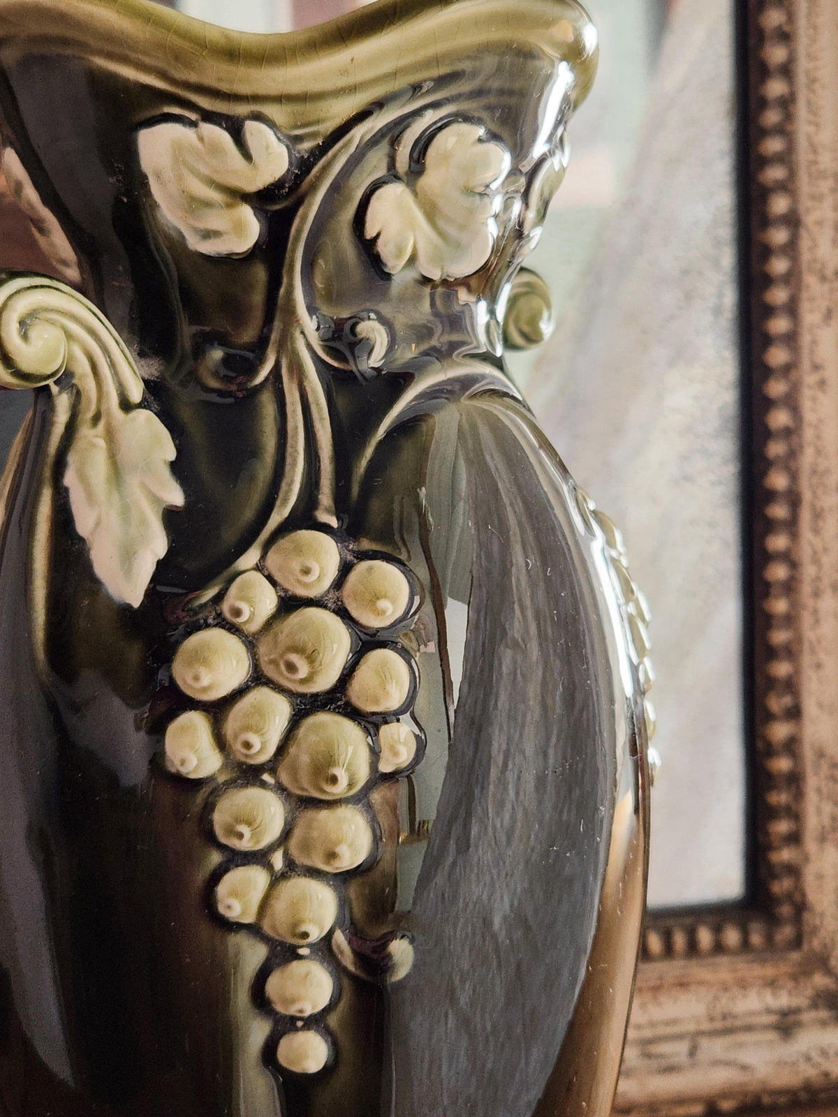 Antique French Antoine Gustave De Bruyn Fives Lille Art Nouveau Barbotine Vase