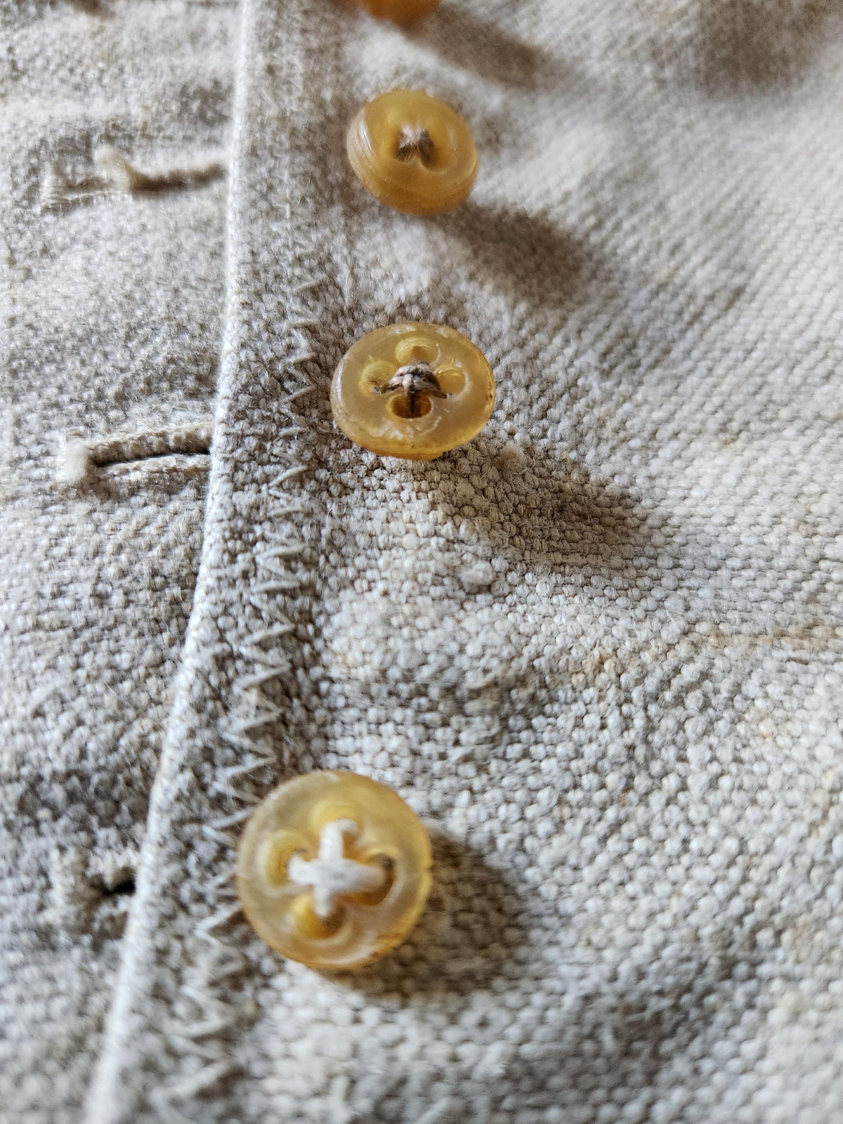 Antique Oatmeal Canvas Cotton High Gaiters Boot Covers 12 Buttons