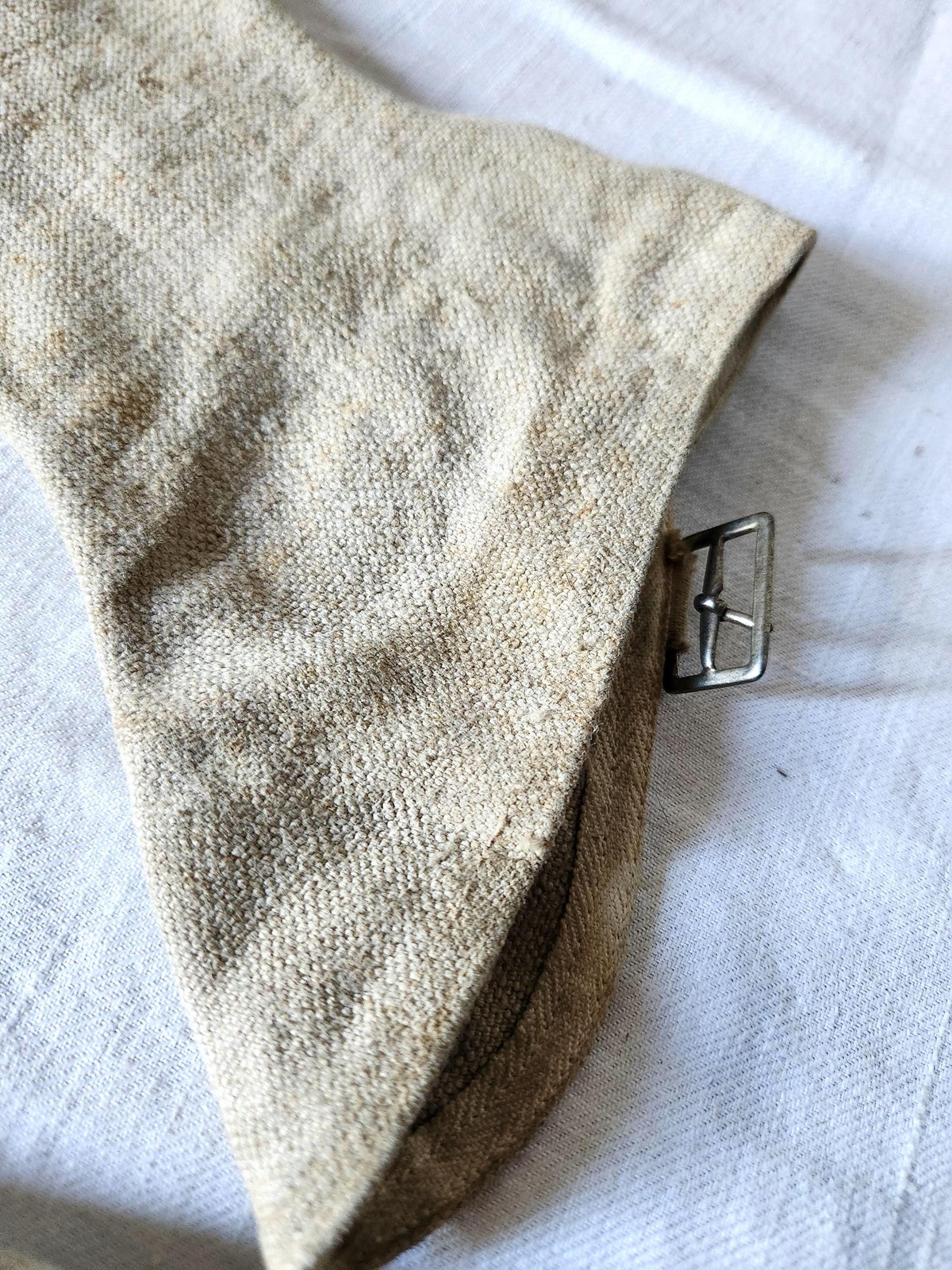 Antique Oatmeal Canvas Cotton High Gaiters Boot Covers 12 Buttons