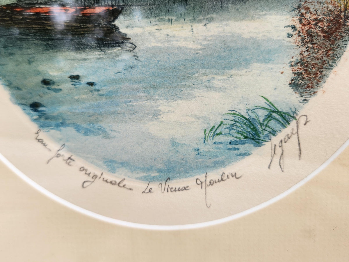 Vintage Set of Atmospheric Watercolour Signed Landscape Wall Art