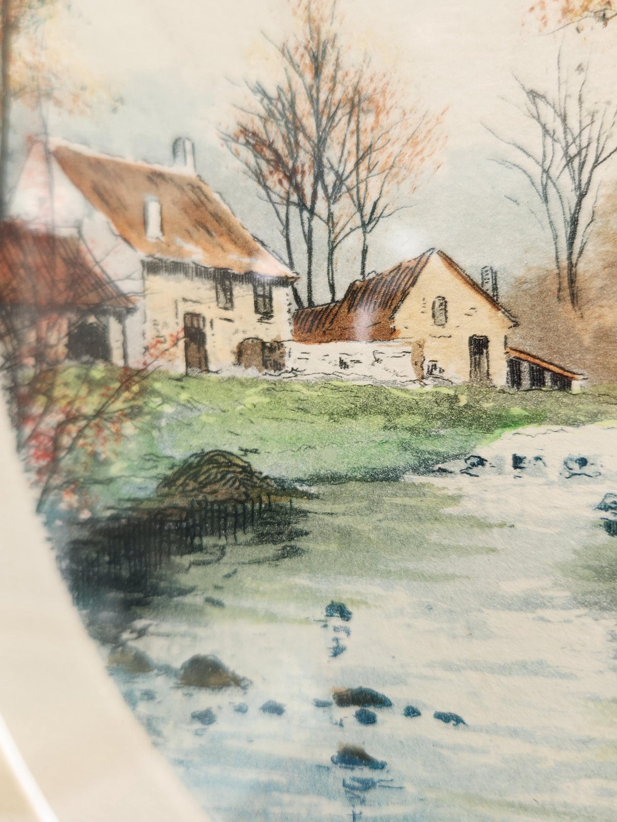 Vintage Set of Atmospheric Watercolour Signed Landscape Wall Art
