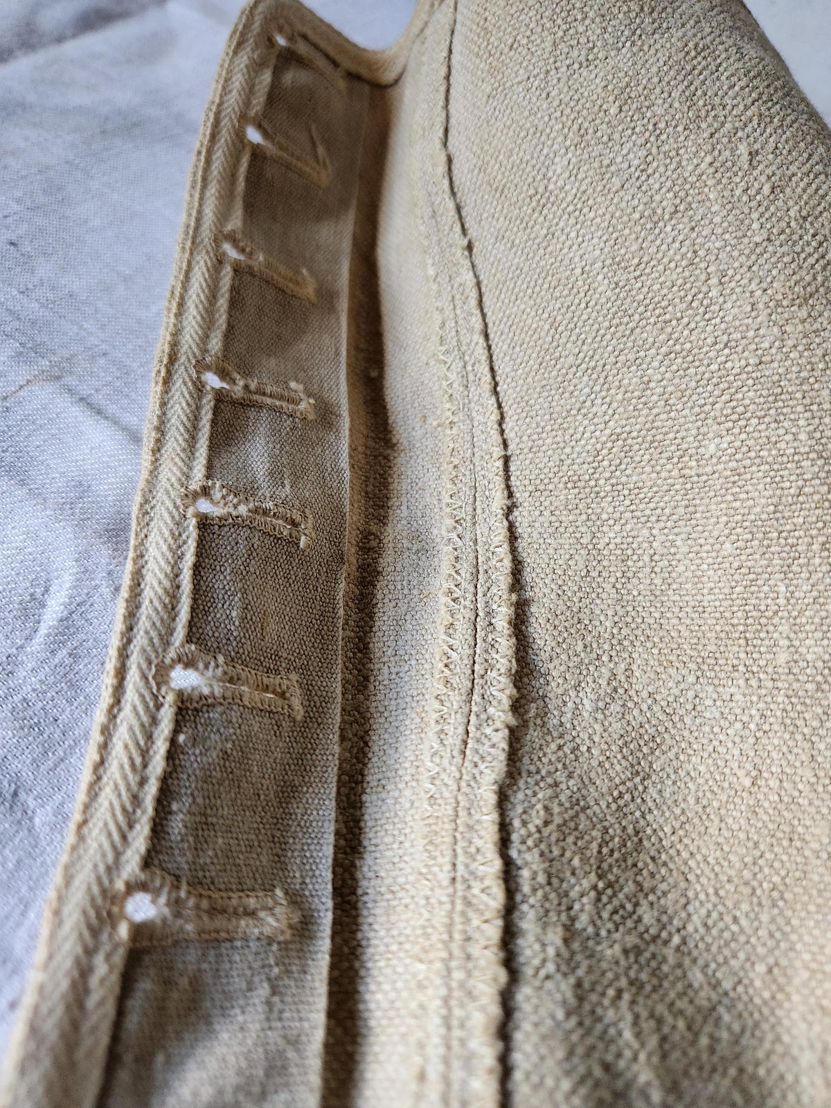 Antique Oatmeal Canvas Cotton High Gaiters Boot Covers 12 Buttons