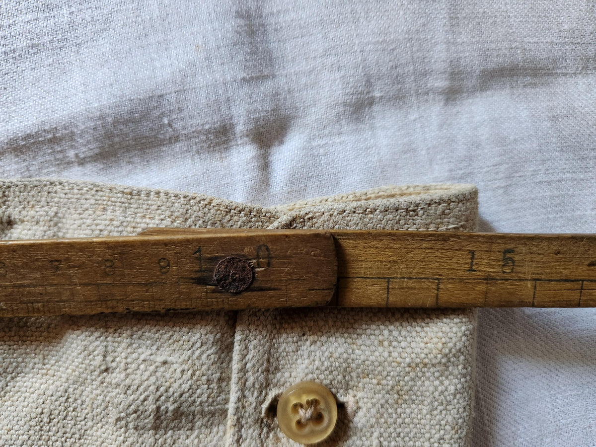 Antique Oatmeal Canvas Cotton High Gaiters Boot Covers 12 Buttons