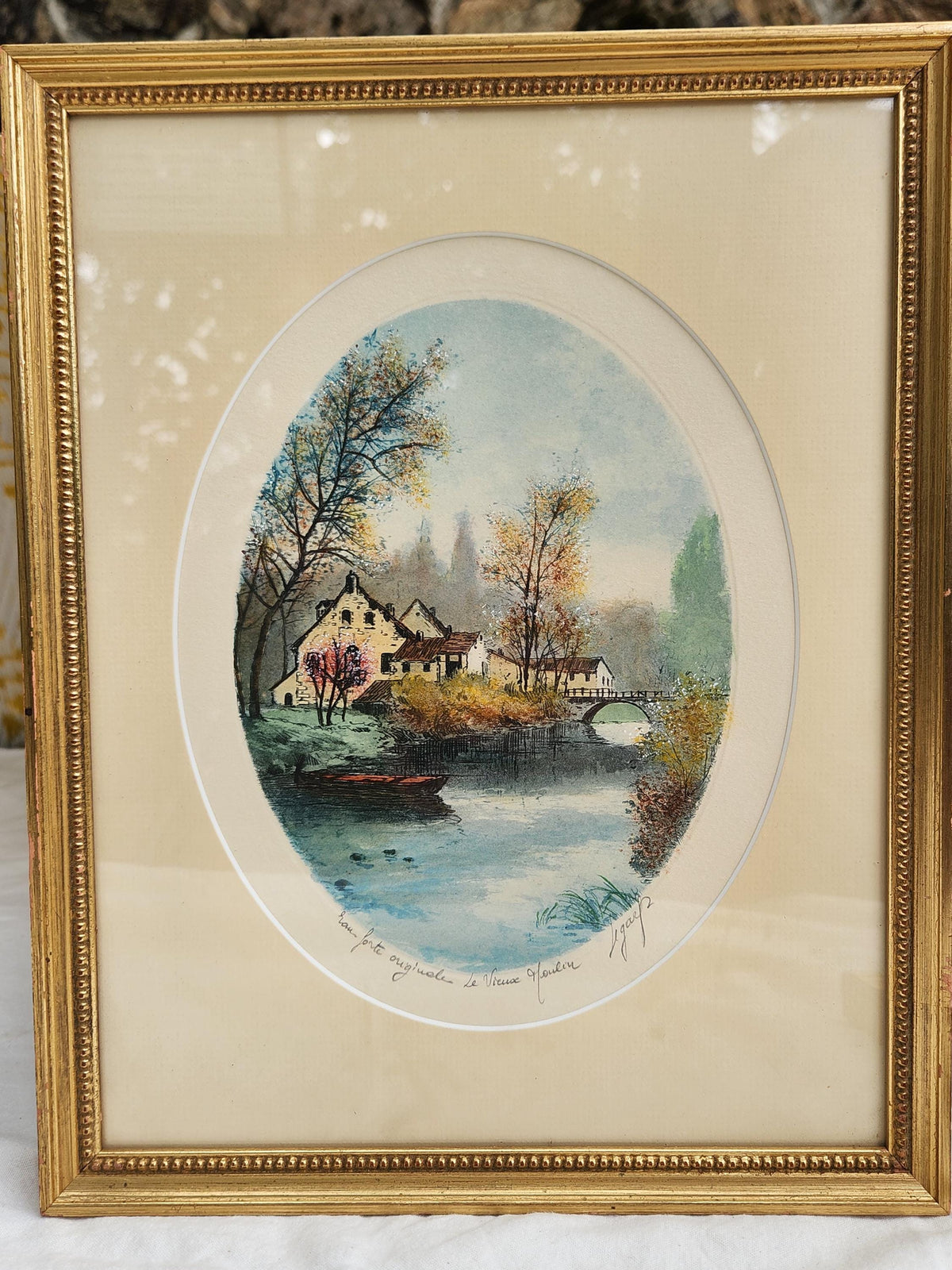 Vintage Set of Atmospheric Watercolour Signed Landscape Wall Art