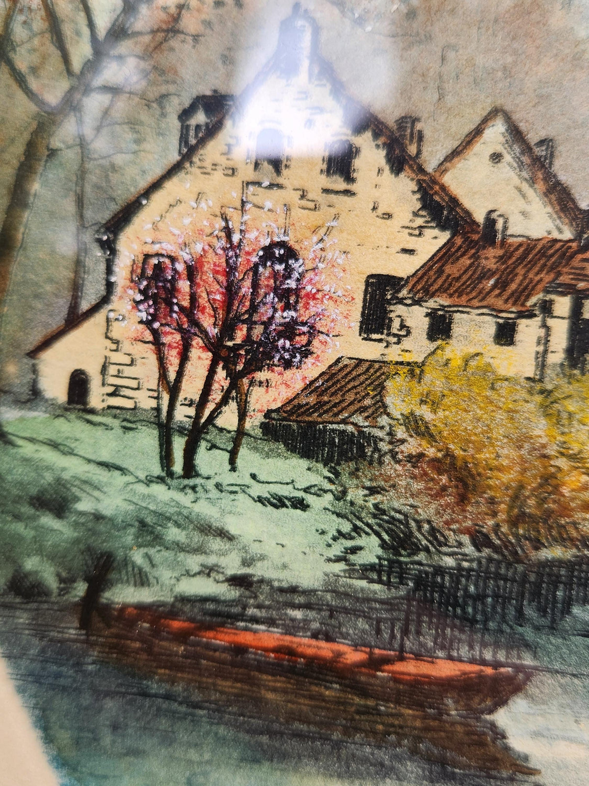 Vintage Set of Atmospheric Watercolour Signed Landscape Wall Art